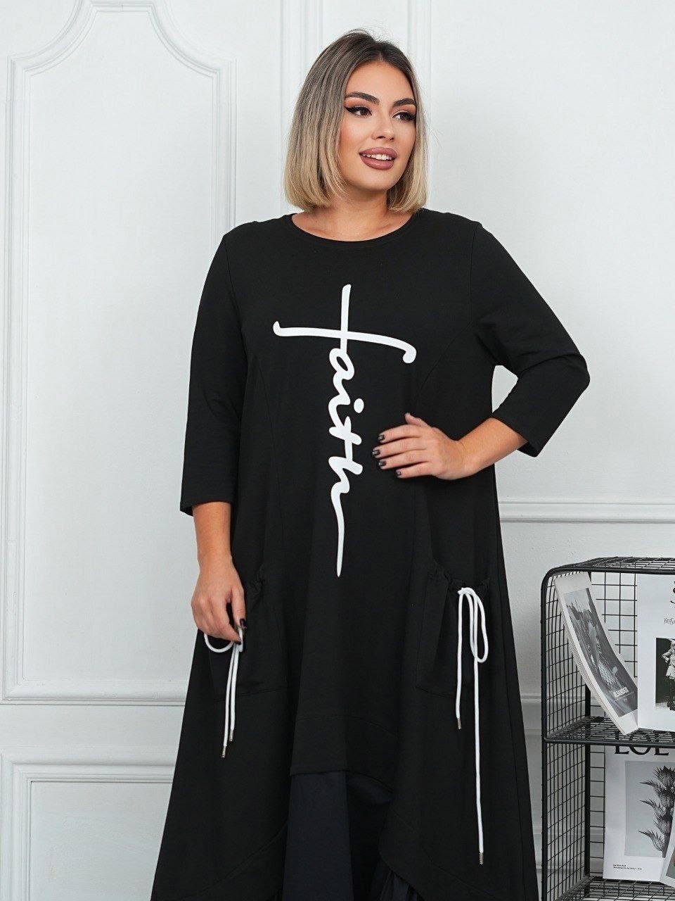 платье макси больших размеров повседневное трикотажное осень garmoniastyle 333554304,платье макси больших размеров повседневное трикотажное осень garmoniastyle цвет черный матовый,платье,платье женска