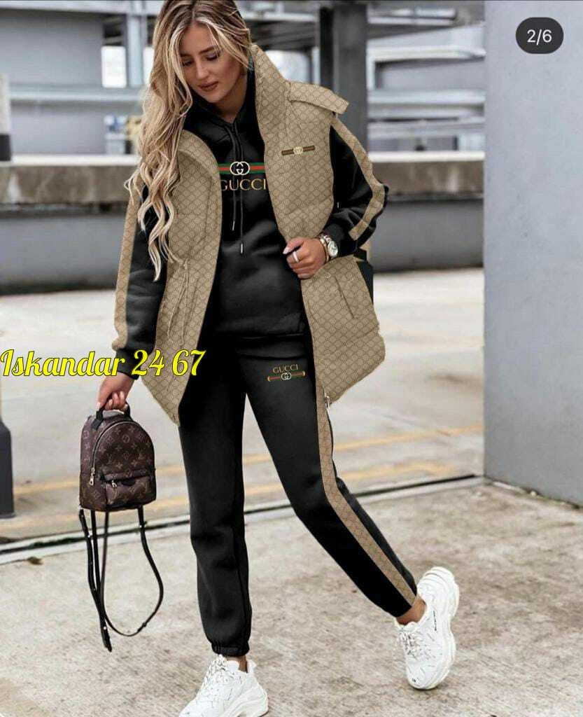 костюм женский спортивный gucci,костюм тройка женский с жилетом спортивный,костюм спортивный женский,женский костюм тройка,черный спортивный костюм с жилеткой женский