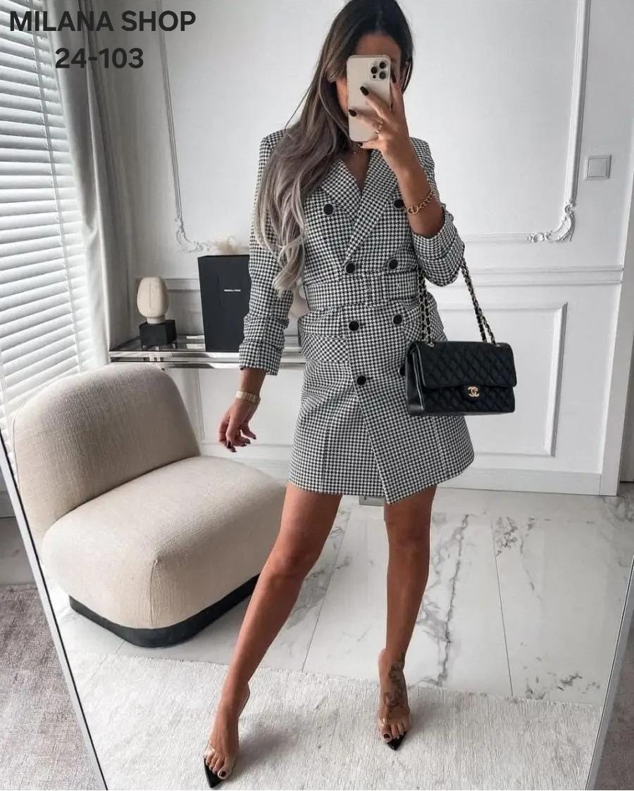 платье пиджак гусиная лапка,платье-пиджак,платье пиджак в клетку,женский длинный пиджак в клетку,клетчатое платье пиджак