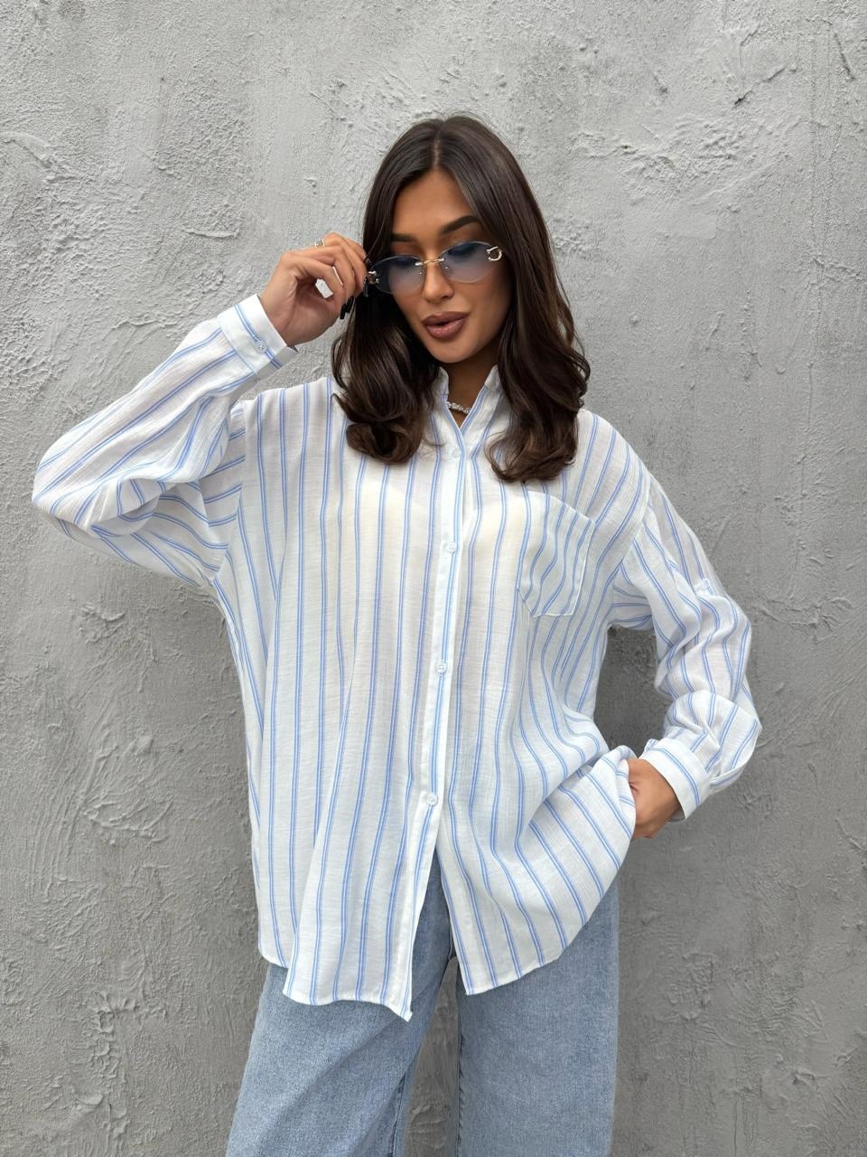 хлопковая рубашка в полоску оверсайз cosmo brand,рубашка женская,рубашка розовая,хлопковая рубашка в полоску оверсайз,рубашка в полоску