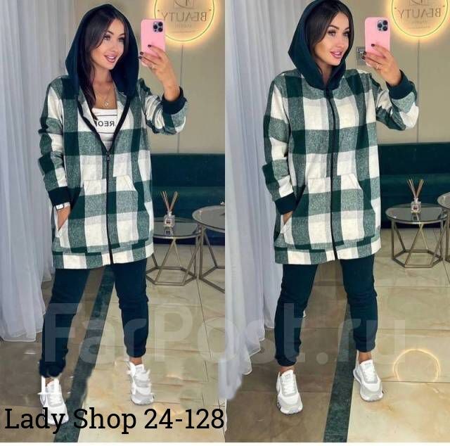 костюм женский тройка,спортивный женский костюм двойка на флисе в клетку,женский костюм на флисе,костюм женский двойка,рубашка оверсайз в клетку с капюшоном