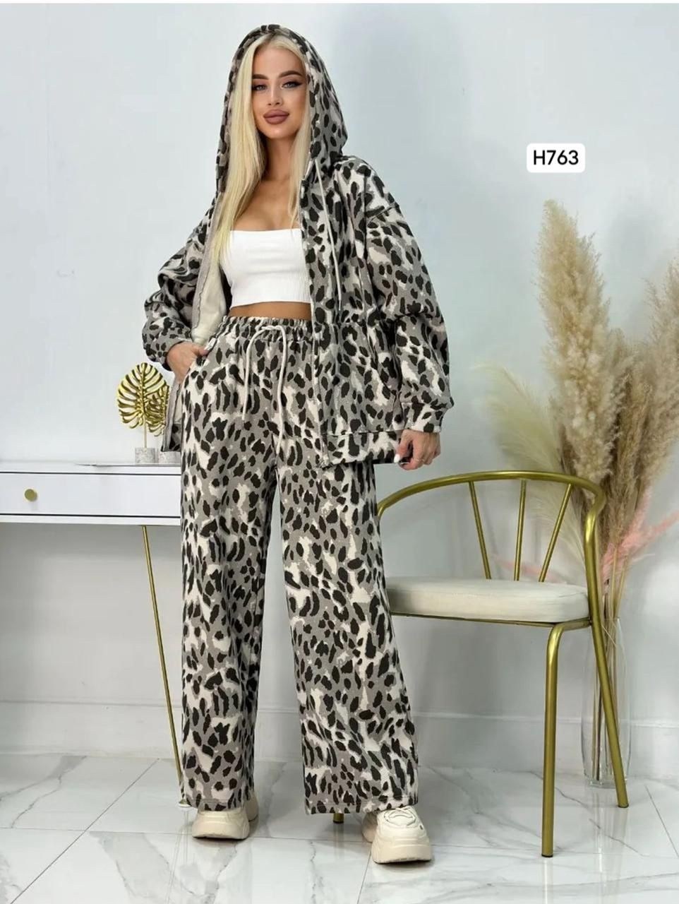 спортивный костюм теплый леопардовый majiko,спортивный костюм женский теплый леопардовый majiko,спортивный костюм женский теплый брючный осенний леопардовый majiko,костюм брючный леопардовый принт kar