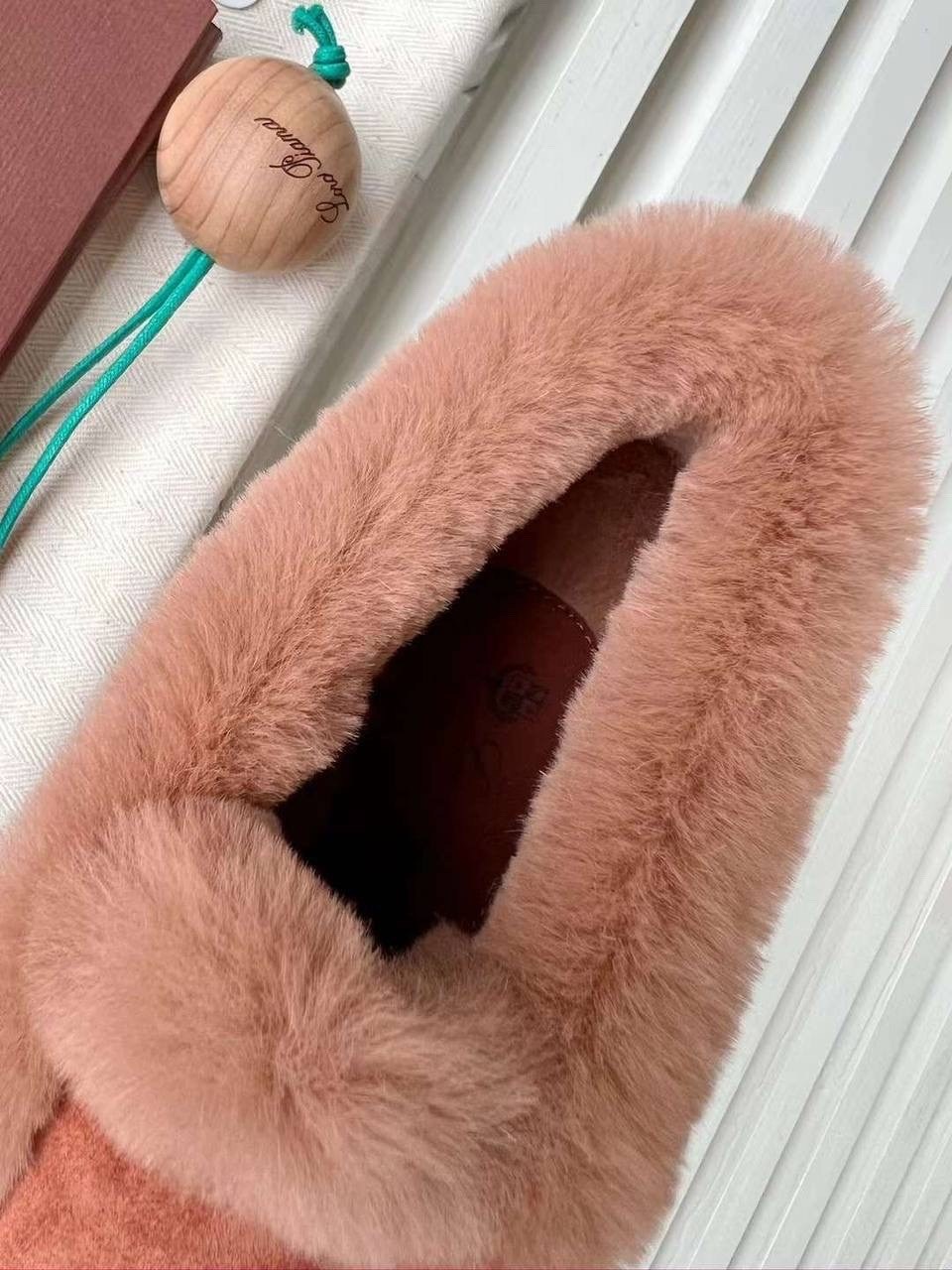 женские лоферы loro piana open walk с мехом,ботинки женские зимние замшевые лоро пиано морковные premium a131908,,лоферы женские loro piana,loro piana зимние лоферы