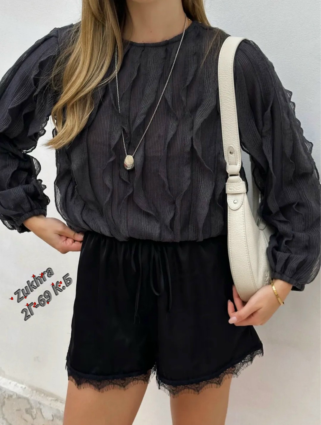 женская блузка с оборками twotwinstyle,блузка с оборками,стильная блуза,блузка модная,женская блузка