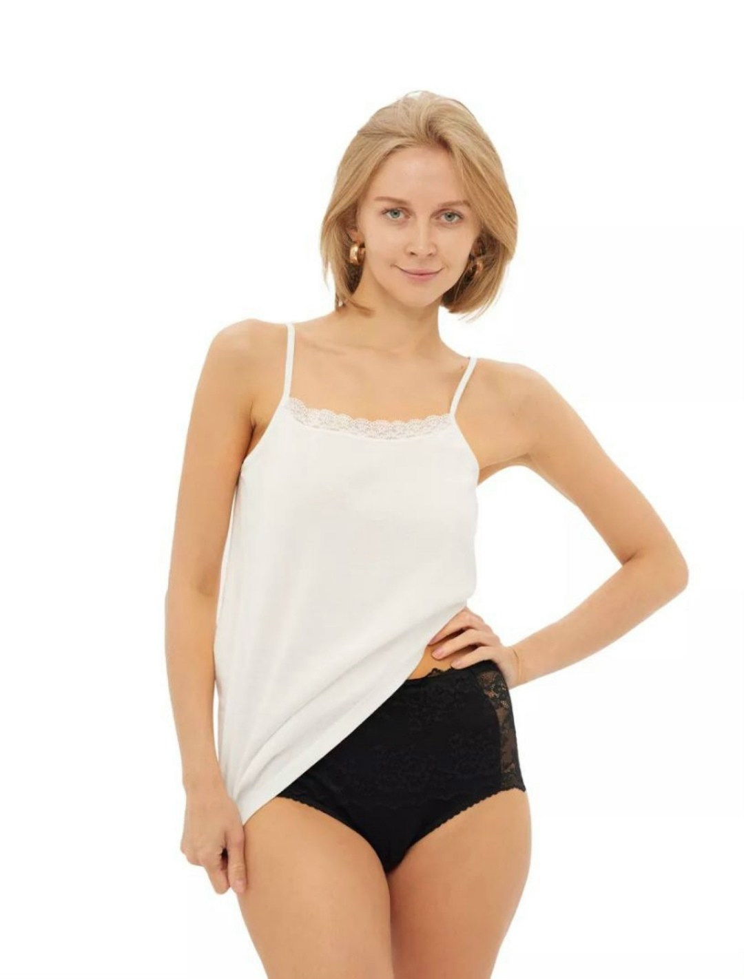 женская майка,базовая майка женская,майка женская бельевая,комплект трусов,майка на бретельках с кружевом