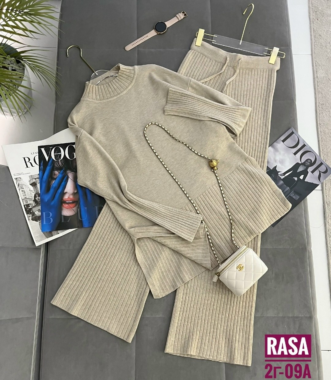 костюм женский,костюм женский: свитер и штаны арт. 1198751,костюм с брюками,костюм женский трикотажный,костюм бежевый