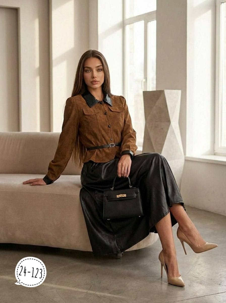 женский костюм из экозамши с юбкой и укороченным жакетом,женский костюм из экозамши с юбкой и укороченным жакетом happyfox,женские костюмы с юбкой,костюм с юбкой,вельветовая юбка