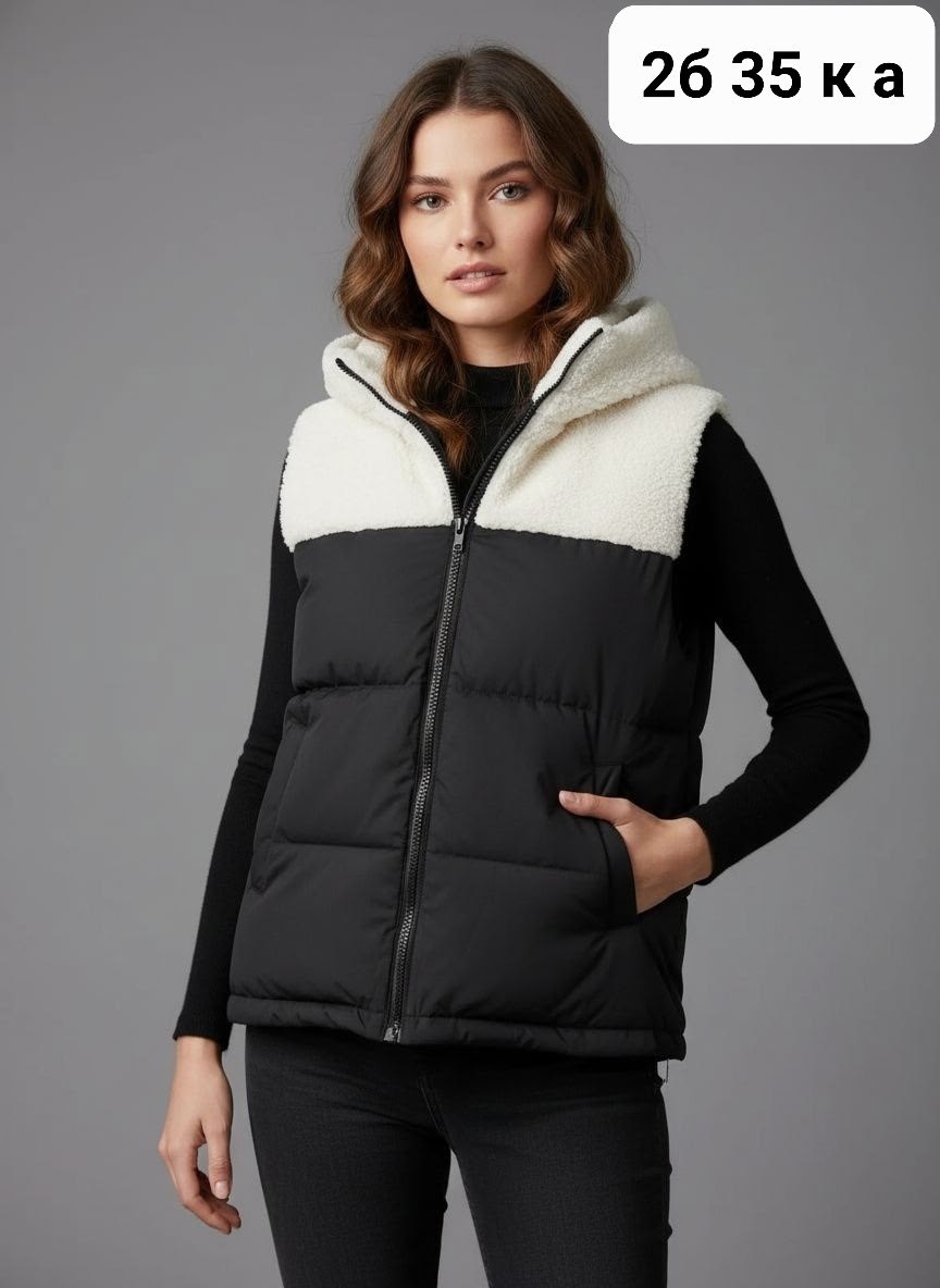 женская жилетка,жилет женский,жилет теплый,жилет утепленный с капюшоном стеганый безрукавка,теплая жилетка женская