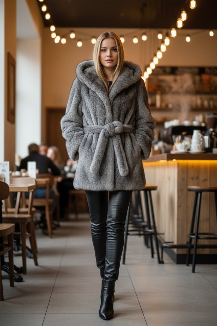 шуба искусственная под норку с капюшоном,шуба искусственная женская короткая экошуба,норковая шуба,шуба искусственная женская короткая,шуба искусственная женский leoturk серый капюшон евромех