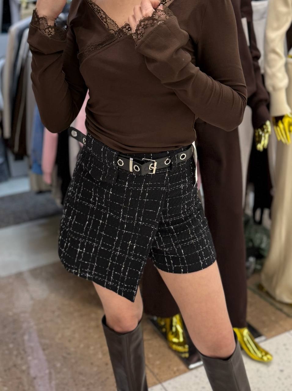 шорты женские,юбка-шорты женская,юбка-шорты в клетку,шорты с высокой талией,юбка шорты