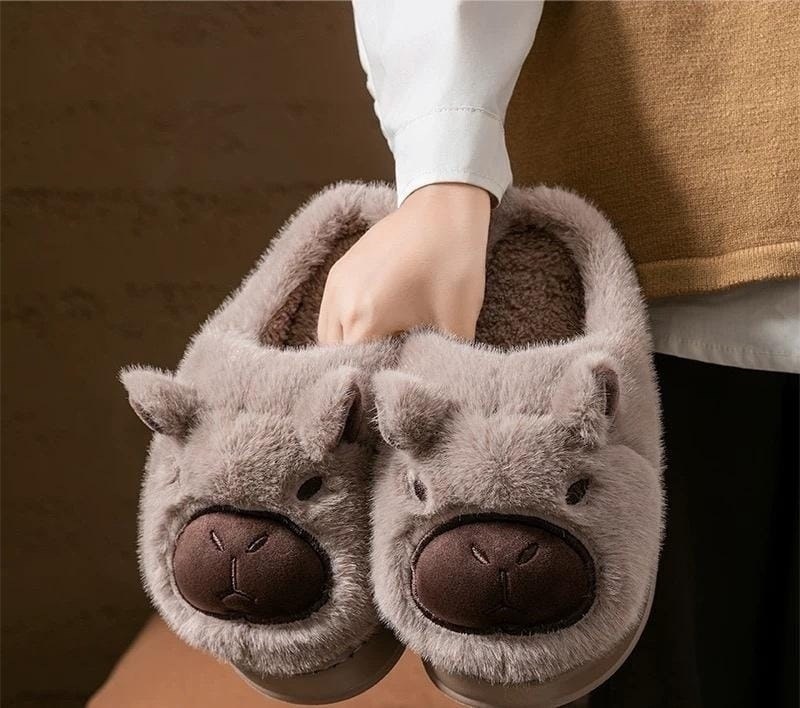 плюшевые тапочки капибары,домашние теплые тапочки,домашние тапочки,теплые тапочки,плюшевые тапочки