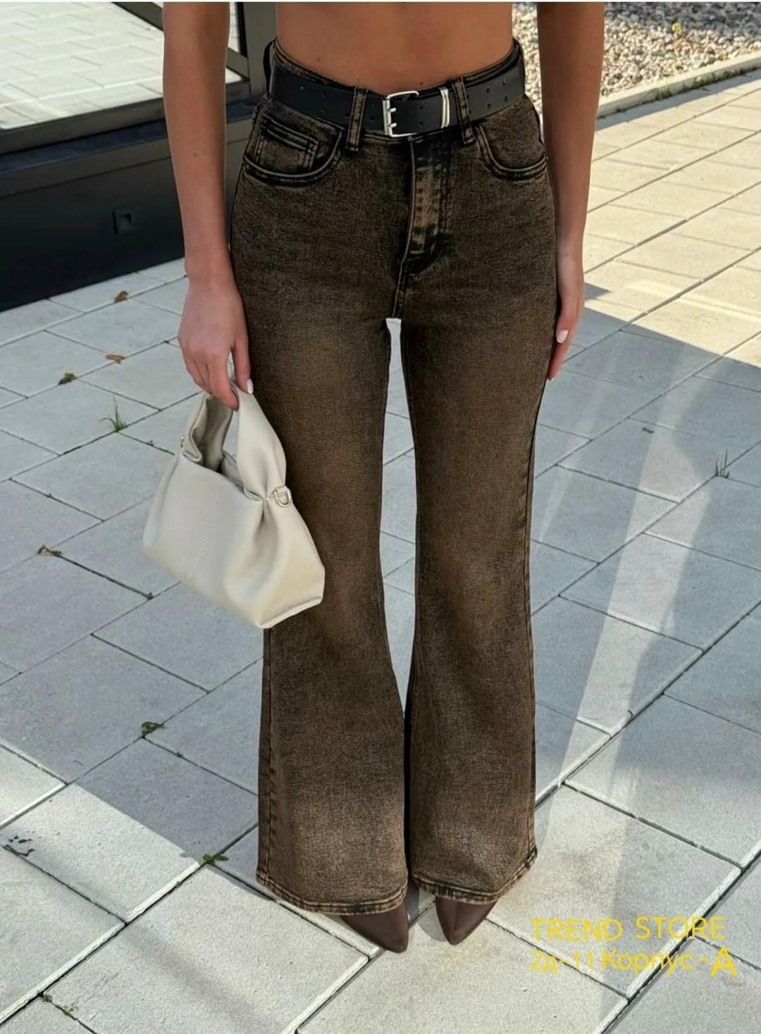 женские джинсы,коричневые джинсы,джинсы клеш женские,джинсы клеш,повседневные штаны