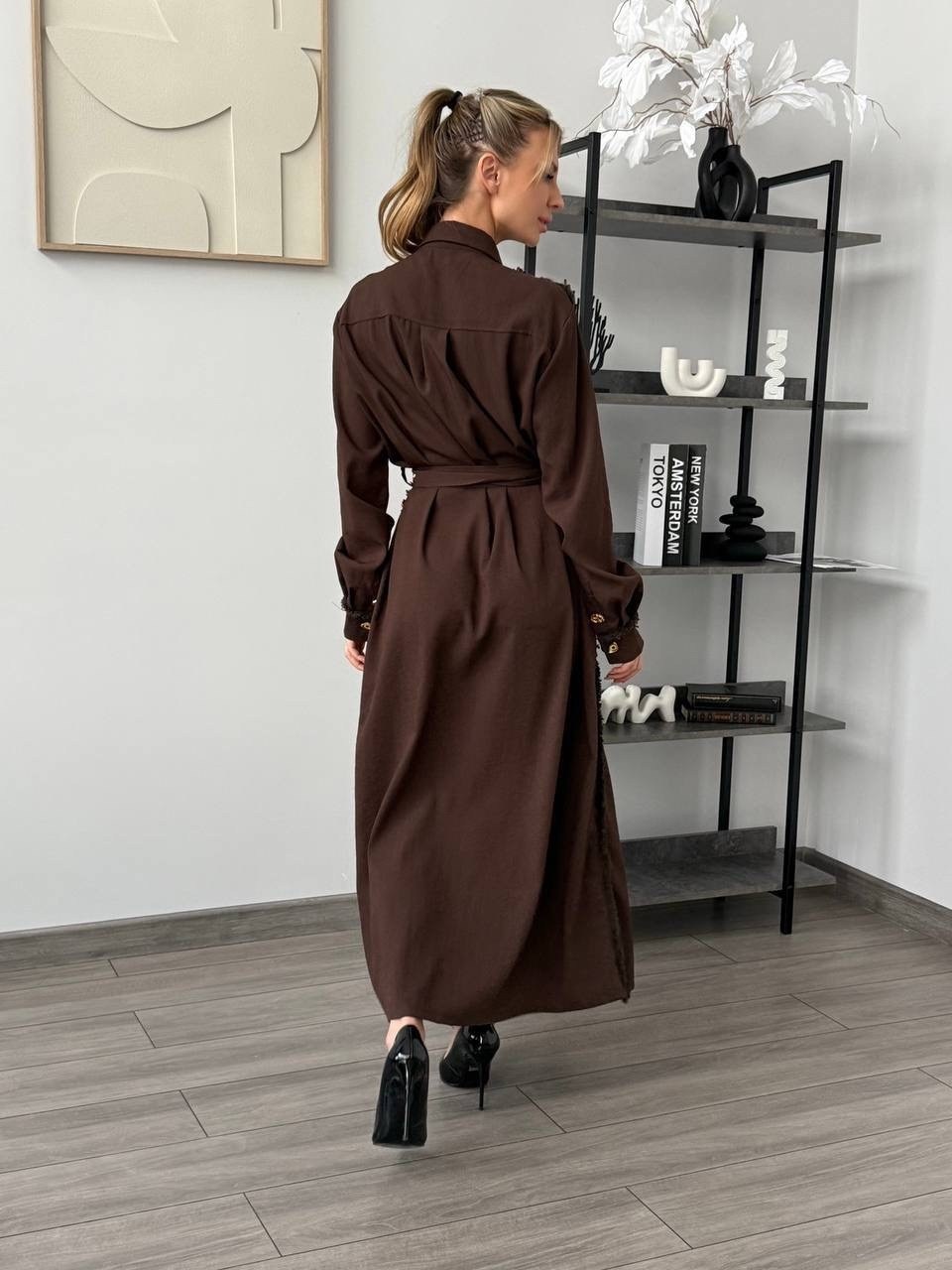 женское платье,платье,стильное платье,коричневое платье,платье сафари женское