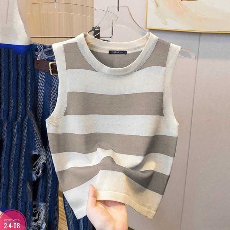 жилет в полоску,женский трикотажный жилет в полоску,женский вязаный жилет,трикотажный жилет,трикотажный топ в полоску