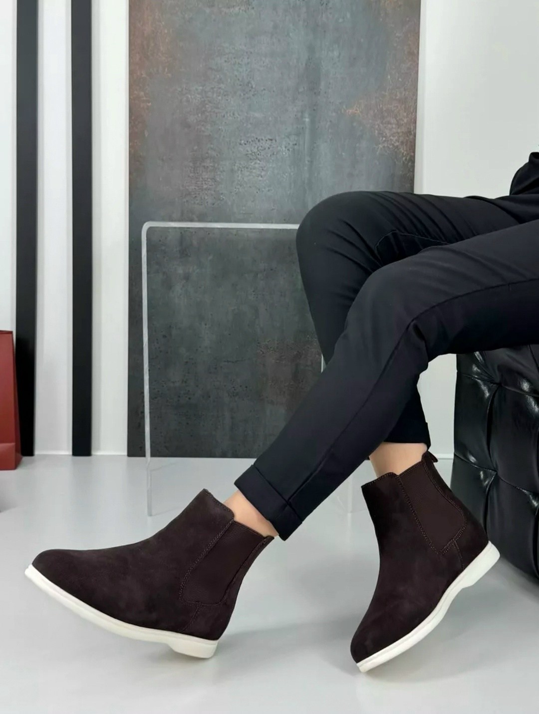 ,замшевые ботинки,ботинки челси loro piana,челси loro piana winter beatle walk замшевые ботинки,замшевые ботинки челси