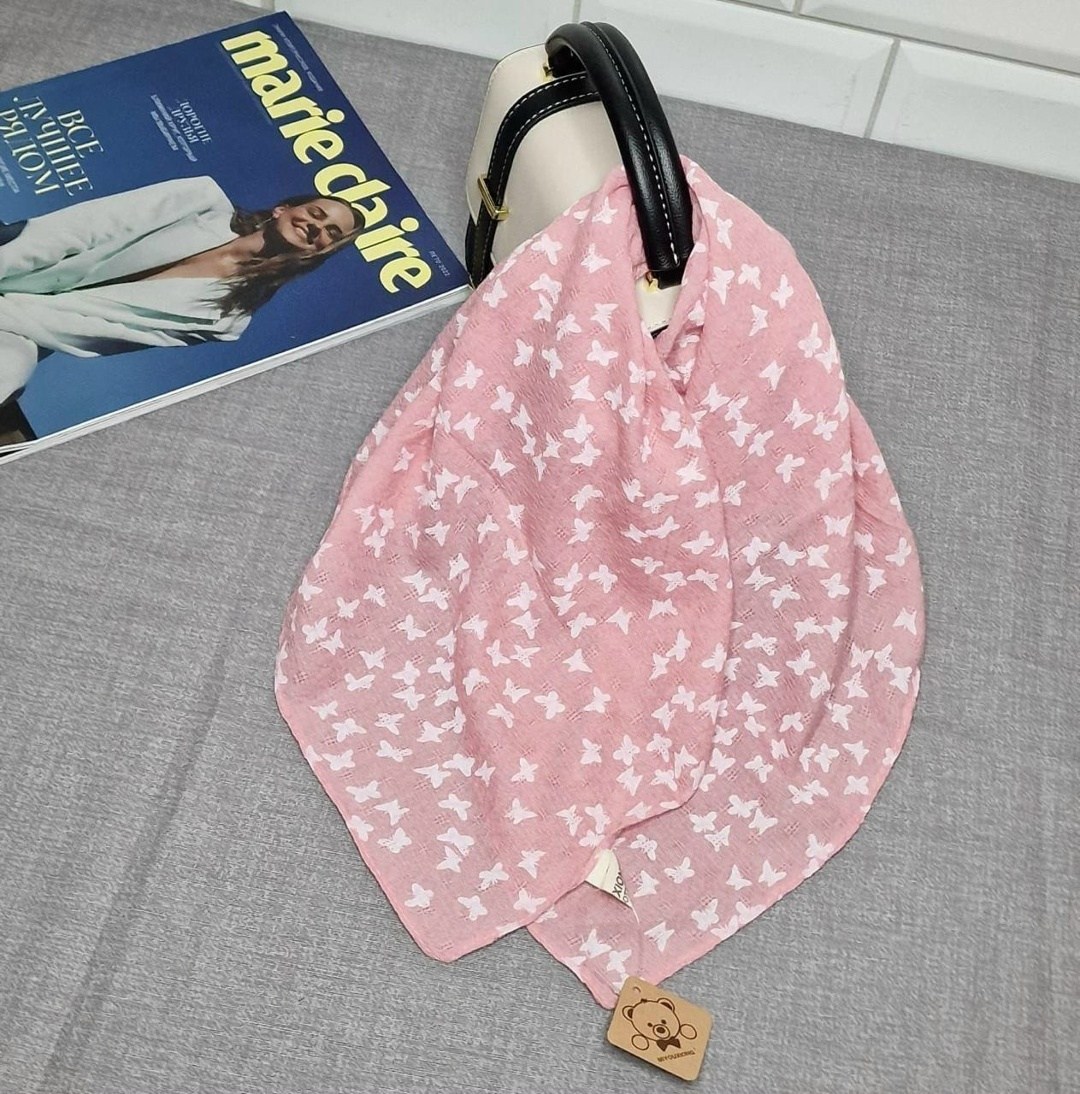 платок-бандана leray "бабочки",платок женский на голову и на шею,платок на шею женский,платок leray,платок летний хлопковый