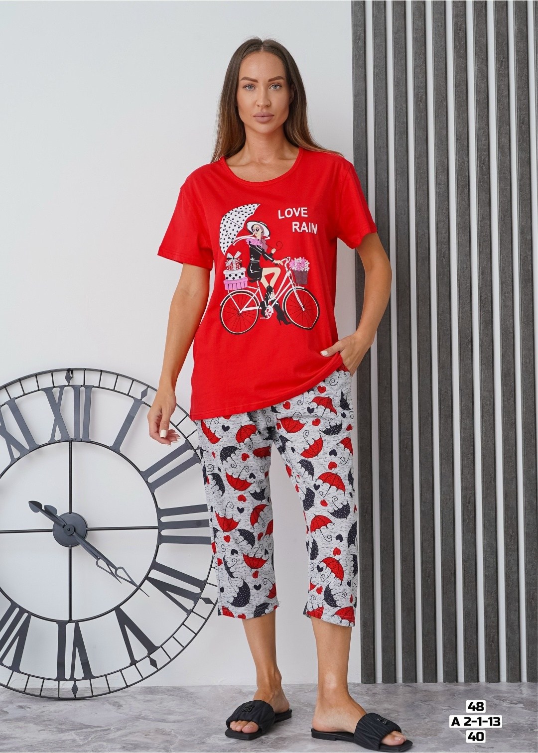 новогодняя пижама футболка с бриджами love bear,пижама женская с бриджами,женские пижамы,пижама с бриджами,пижама футболка с бриджами