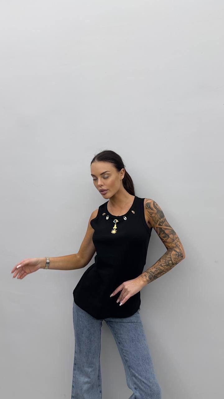 женская майка,футболки женская,футболки и топы,майка versace jeans couture черный