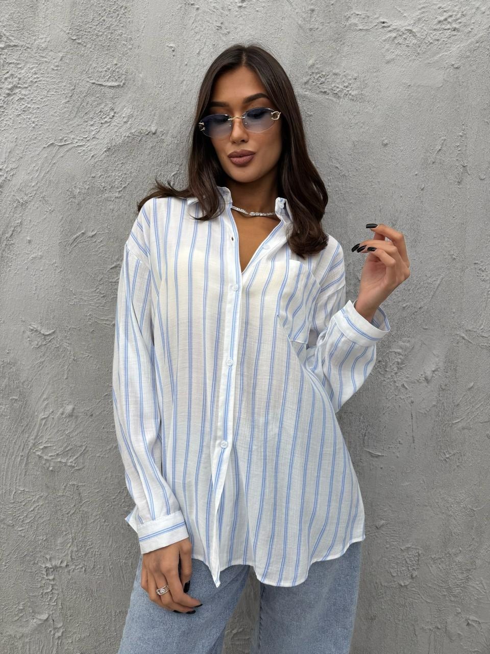 хлопковая рубашка в полоску оверсайз cosmo brand,рубашка женская,рубашка розовая,хлопковая рубашка в полоску оверсайз,рубашка в полоску