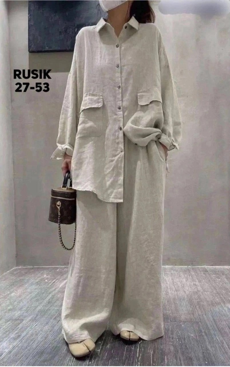 льняной костюм женский оверсайз штаны и рубашка,костюм из льна брючный,костюм льняной двойка с брюками и рубашкой emberens,костюм женский из льна льняной,костюм брючный лен оверсайз