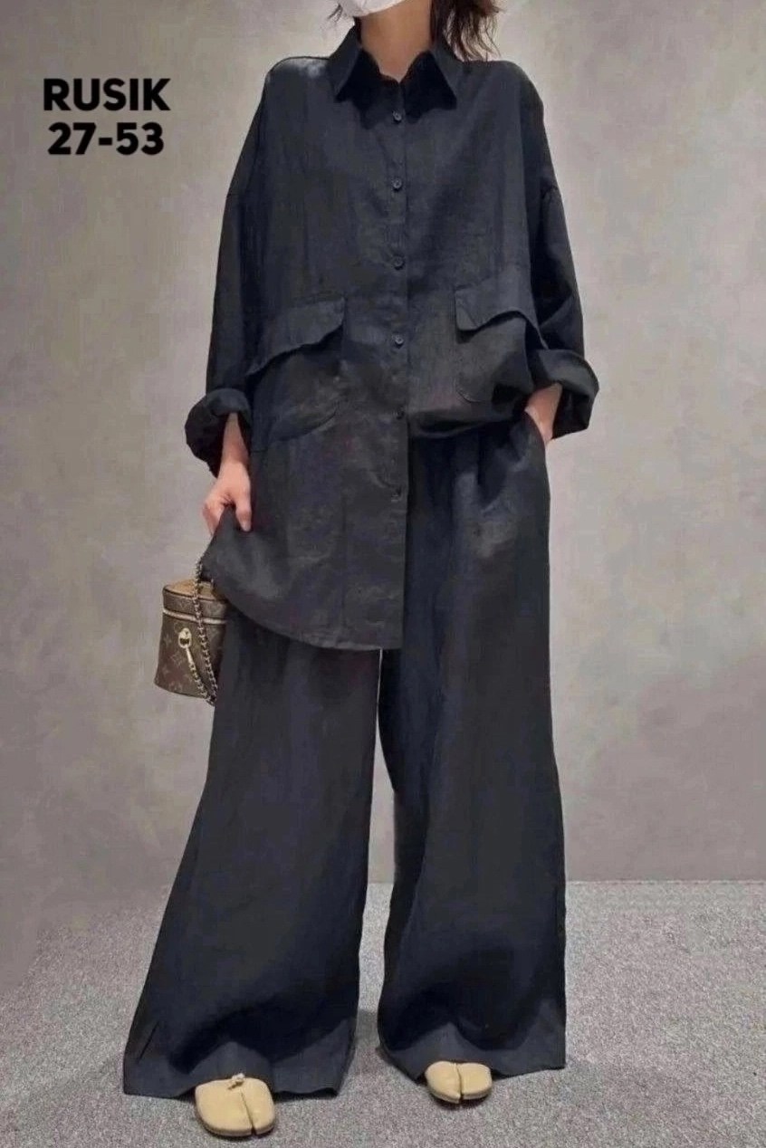 льняной костюм женский оверсайз штаны и рубашка,костюм из льна брючный,костюм льняной двойка с брюками и рубашкой emberens,костюм женский из льна льняной,костюм брючный лен оверсайз