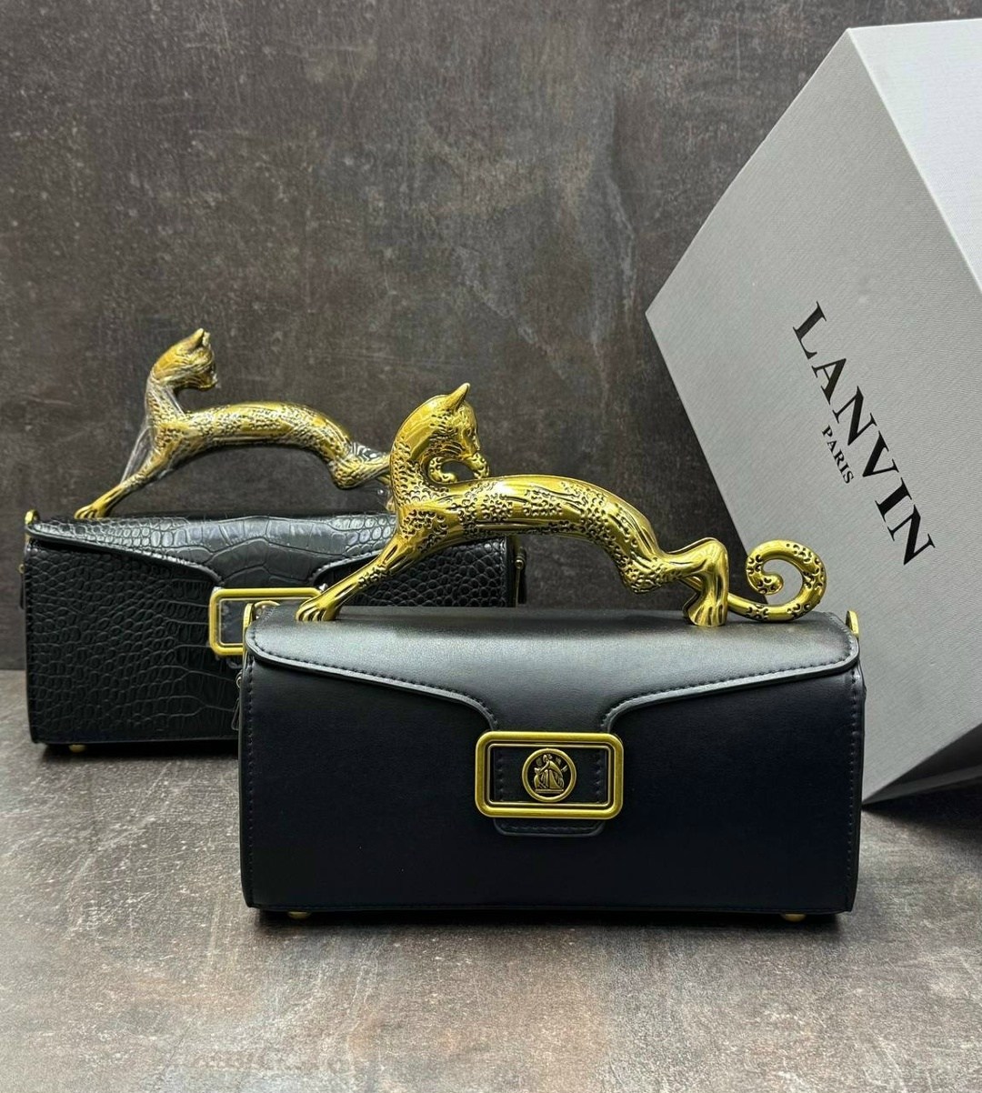 сумка lanvin,сумка женская lanvin cat bag кожа черная,сумка lanvin натуральная кожа,сумка lanvin багет с ручкой пантерой,сумка lanvin 25х12 см натуральная кожа
