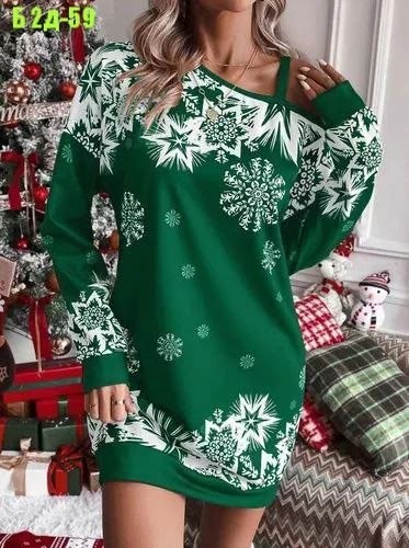 женское платье с рождественским принтом "снежинка" с длинным рукавом,женское платье с рождественским принтом "снежинка" с длинным рук,женское осеннее и зимнее модное рождественское платье со снежинкам
