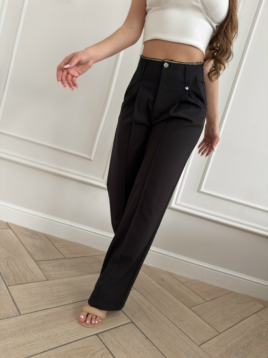 брюки палаццо,брюки широкие,брюки-палаццо с завышенной талией,женские брюки палаццо,образ с брюками палаццо