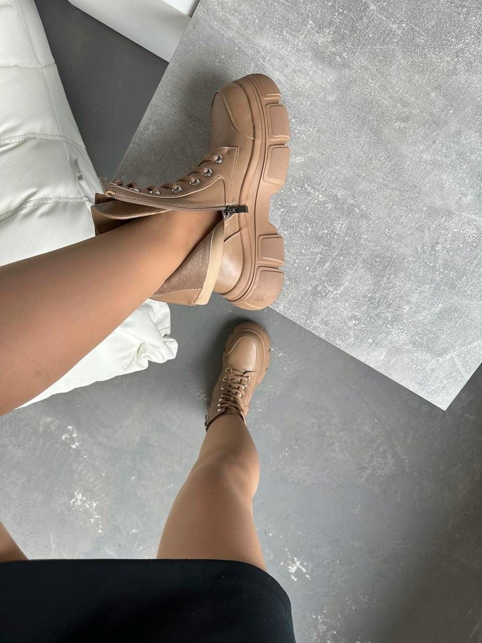 ботинки tendance 188-1 бежево-коричневый,бежевые ботинки,ботинки женские,ботинки берцы на шнуровке кожа осень kami shoes,ботинки берцы на шнуровке кожа осень kami shoes 141452837