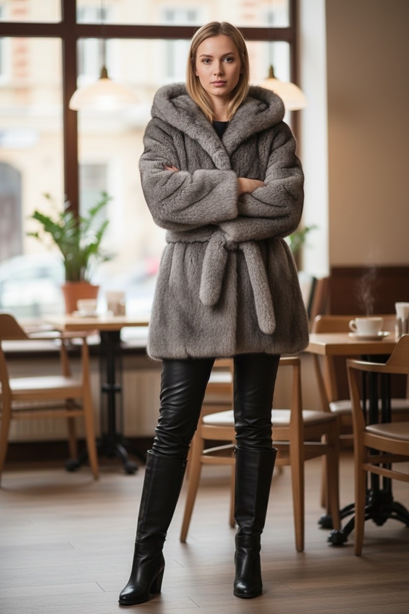 шуба искусственная под норку с капюшоном,шуба искусственная женская короткая экошуба,норковая шуба,шуба искусственная женская короткая,шуба искусственная женский leoturk серый капюшон евромех