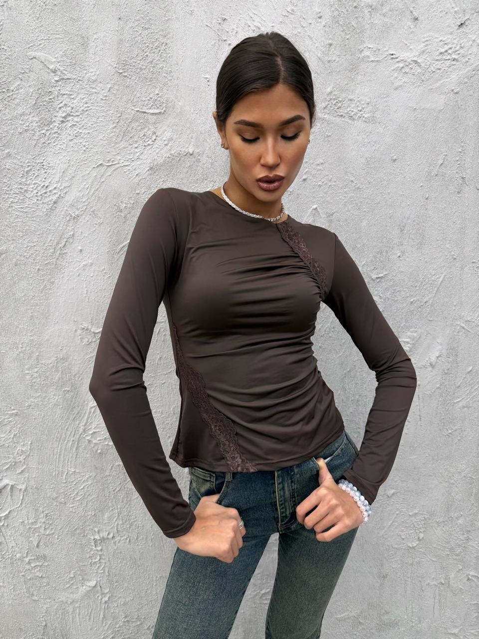 лонгслив женский,женская кофта,лонгслив базовый,лонгслив облегающий с драпировкой lucasta style,кофта трикотажная