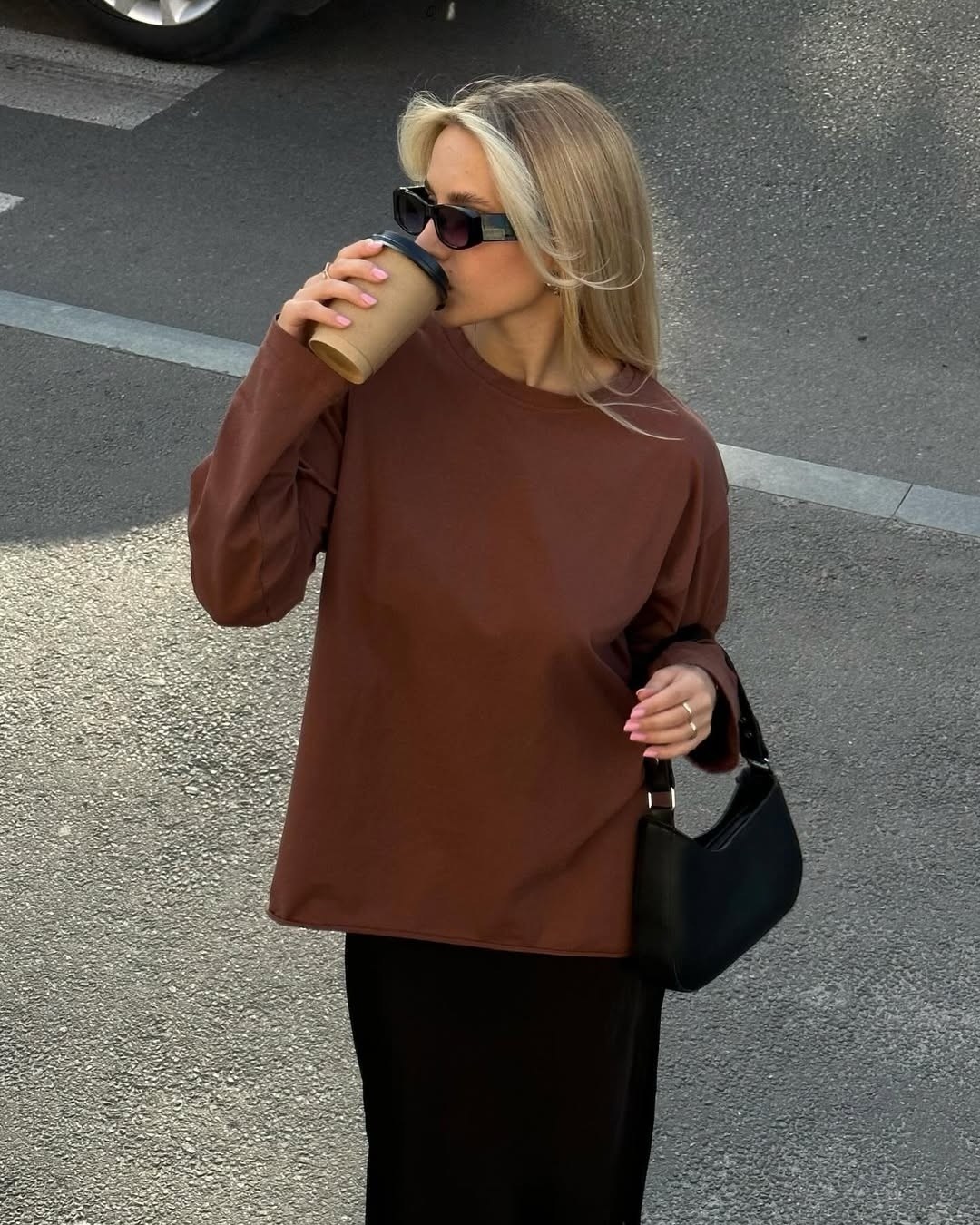 лонгслив женский оверсайз,лонгслив оверсайз коричневый 8base 298005898,лонгслив женский оверсайз с длинными рукавами,лонгслив оверсайз,лонгслив оверсайз хлопок change! цвет коричневый