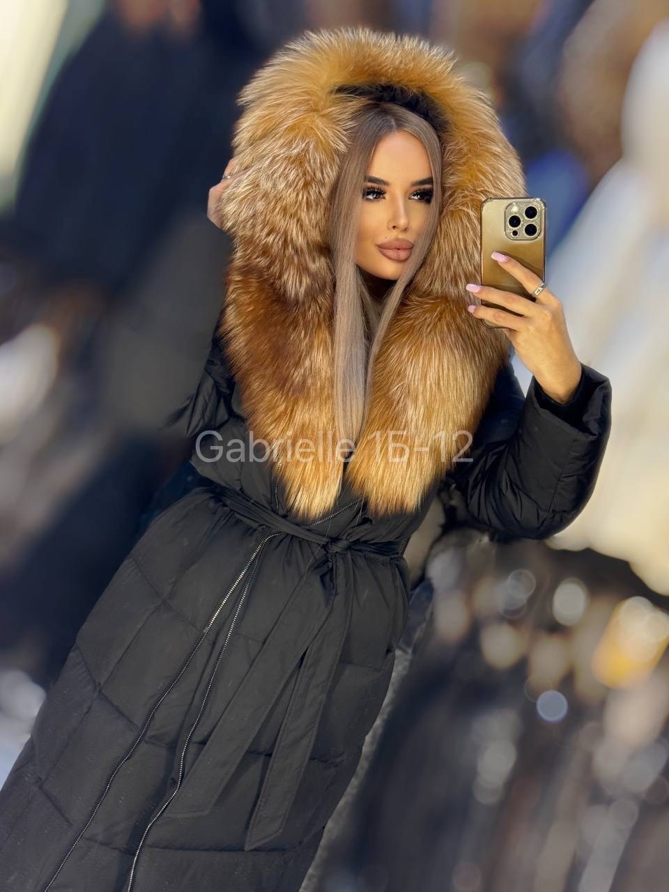 пуховик с натуральным мехом,пуховик женский,пуховик с натуральным мехом чернобурки и капюшоном romana furs,пуховик с мехом,женский пуховик с мехом