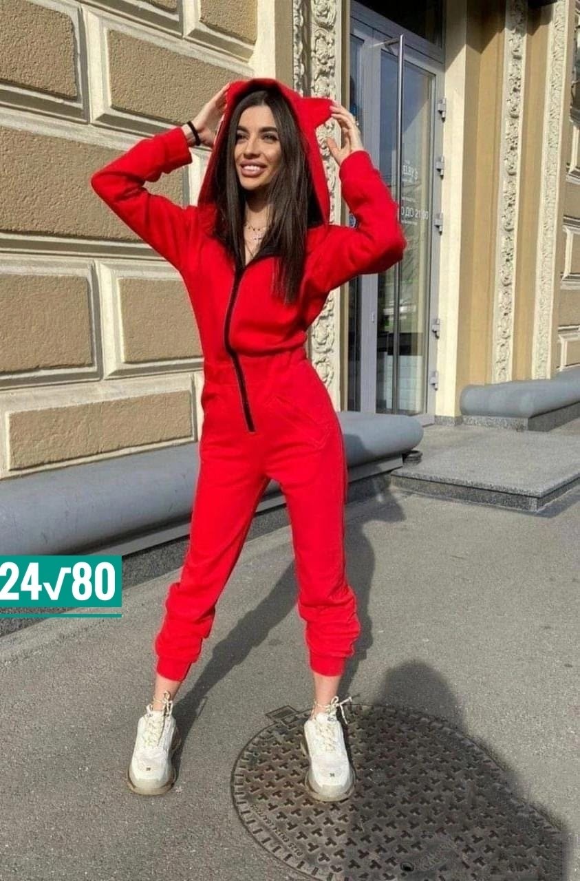 женский комбинезон на флисе,комбинезон женский,женский комбинезон красный,женский спортивный комбинезон,комбинезон женский флисовый