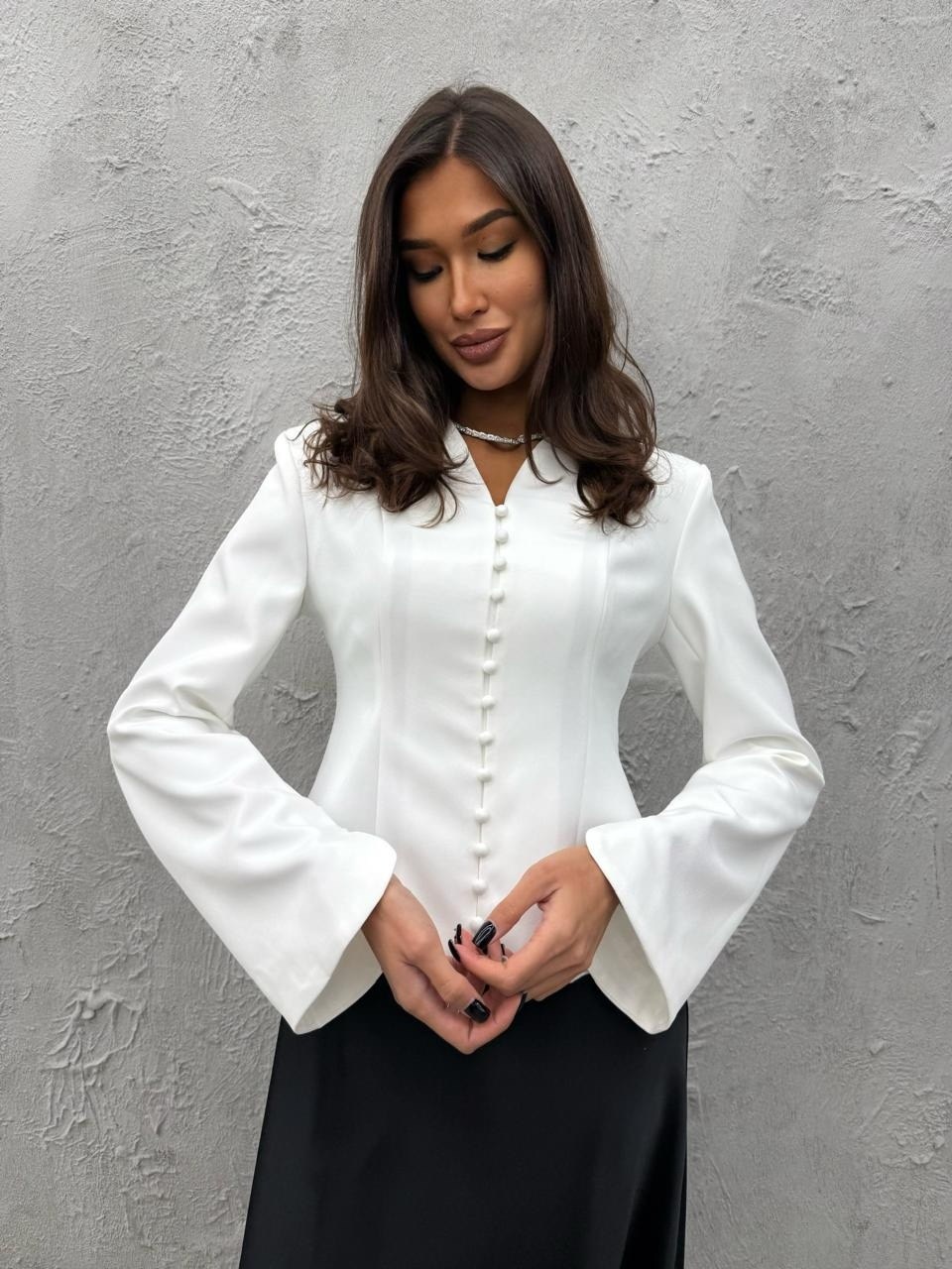 блузка женская,блузка,блузка однотонная,пиджак белый приталенный удлиненный leroy style,рубашка женская