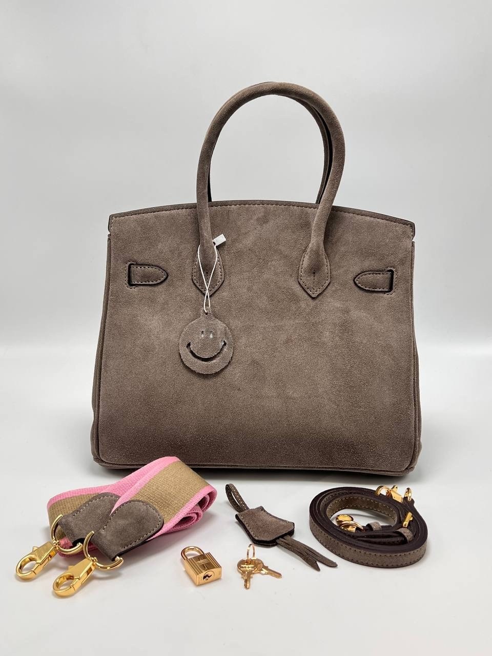 сумка женская hermes birkin 25 натуральная замша,сумка бежевая hermes birkin замшевая гермес биркин,сумка эрмес биркин бежевая,сумка замшевая,женская замшевая сумка hermes серая 26х20х10