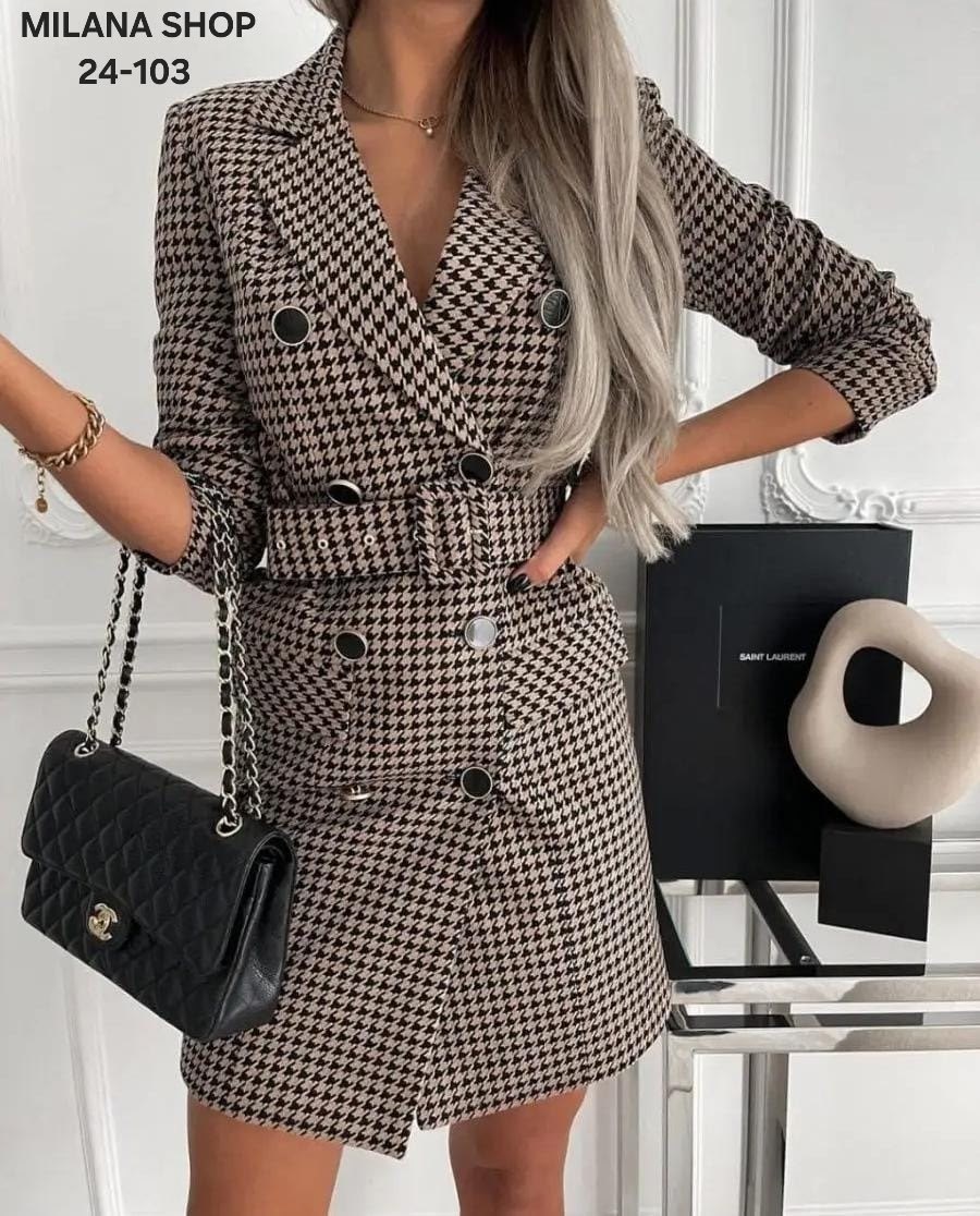 платье пиджак гусиная лапка,платье-пиджак,платье пиджак в клетку,женский длинный пиджак в клетку,клетчатое платье пиджак