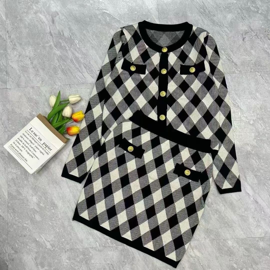 платье женское трикотажное в клетку,трикотажное платье в стиле,вязаное платье,теплое платье в стиле шанель,платье женская