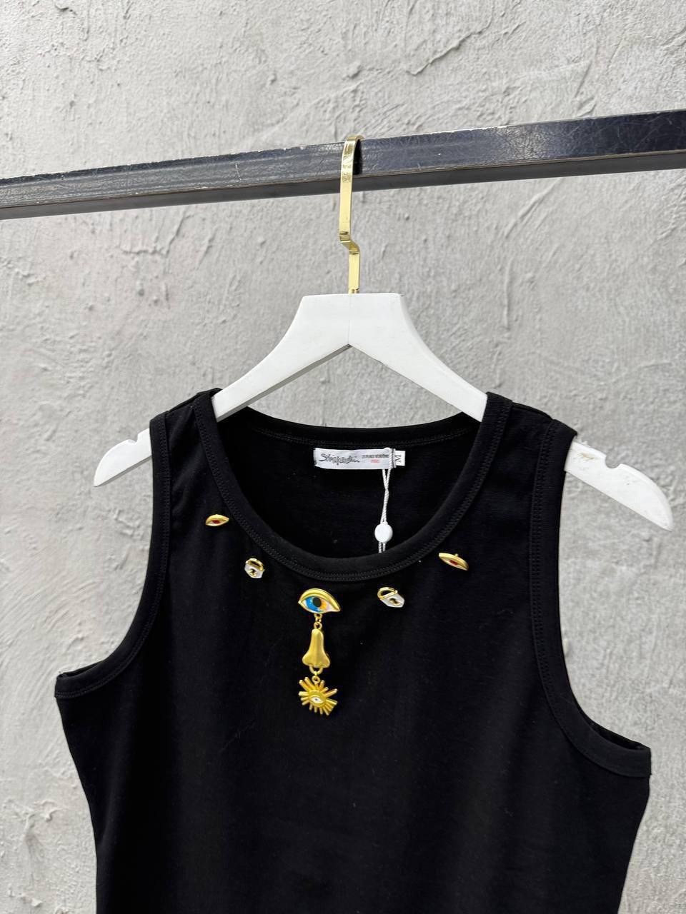 женская майка,футболки женская,футболки и топы,майка versace jeans couture черный