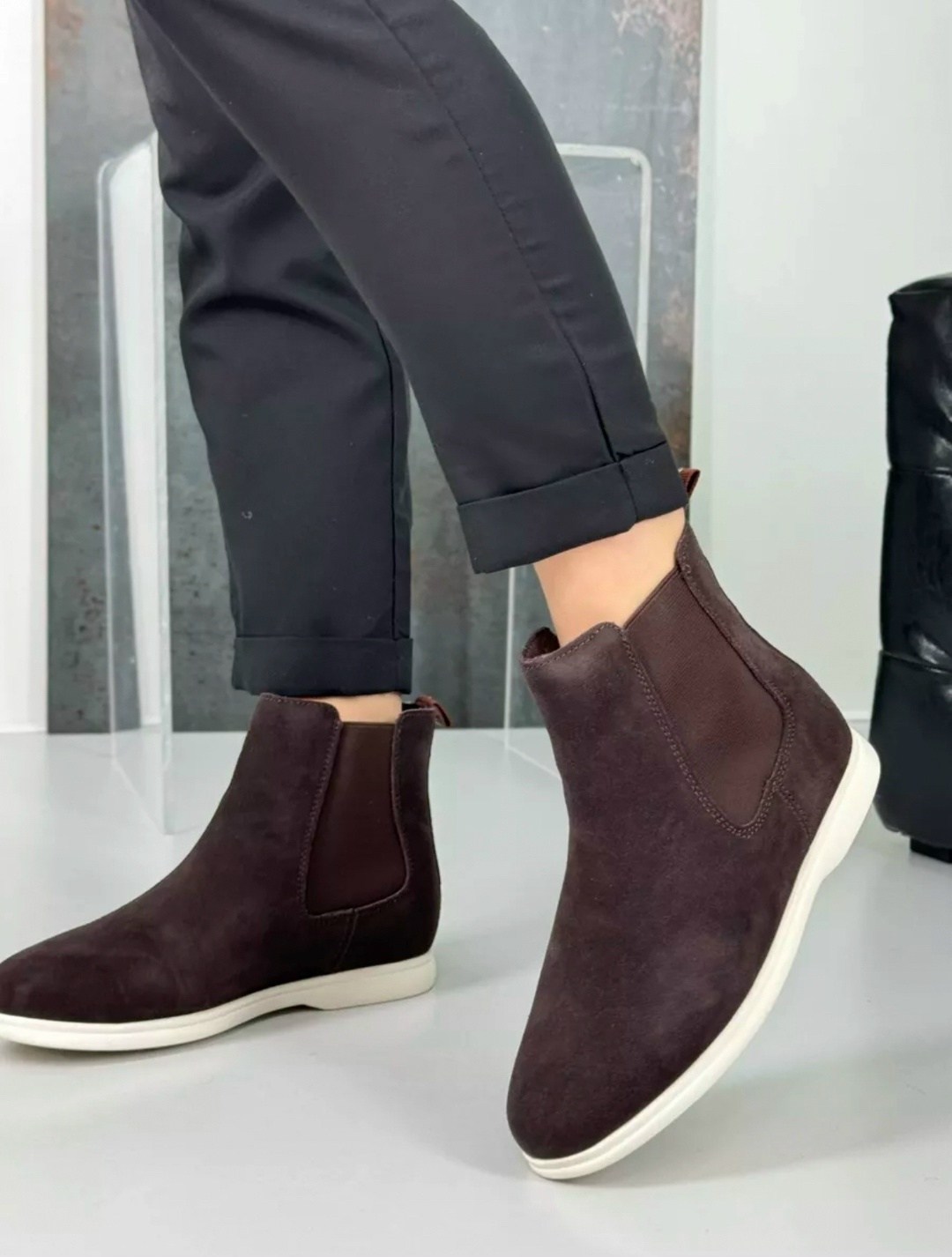 ,замшевые ботинки,ботинки челси loro piana,челси loro piana winter beatle walk замшевые ботинки,замшевые ботинки челси