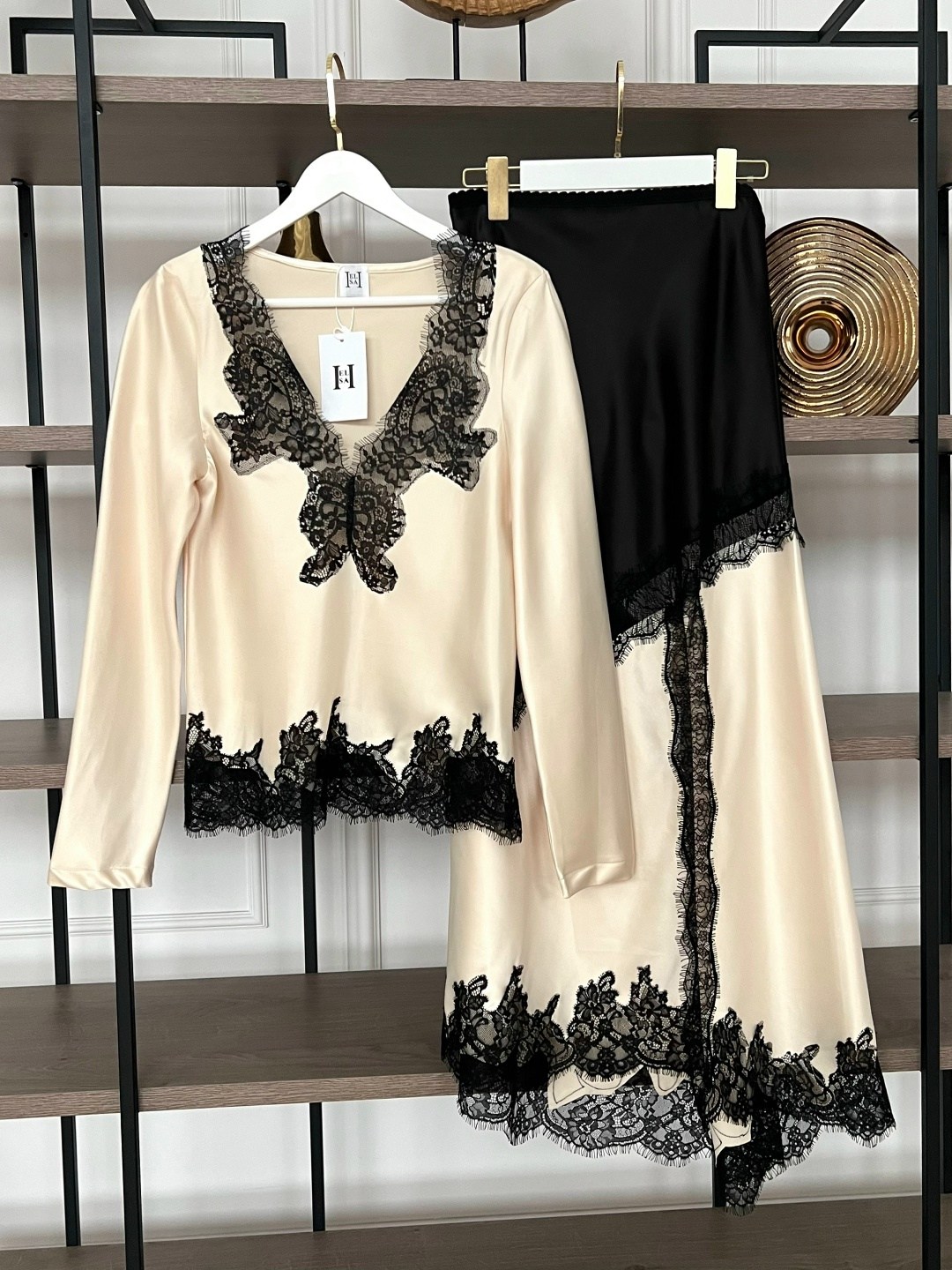 юбка с кружевом,юбка,платье стиль,юбка panther herskind бежевый,топ и юбка