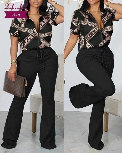 женский костюм из двух предметов,костюм на кулиске,комбинезон женский с принтом,женские брючные костюмы,брюки повседневные модные