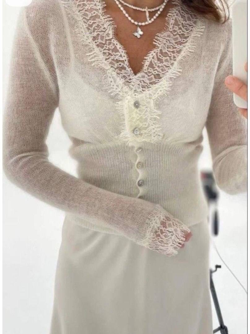 кардиган с кружевом,вязаный свитер,кардиган,шикарная одежда,кружево под свитер