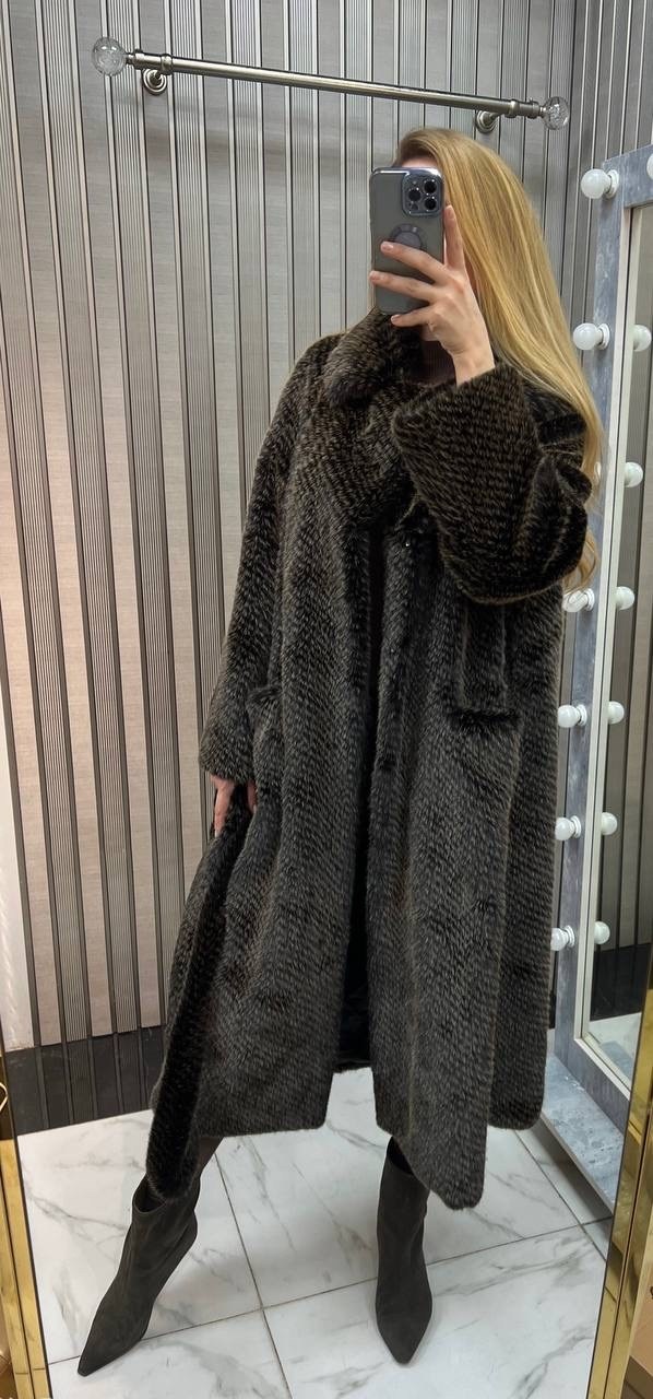 шуба,коричневая шуба из экомеха под норку,шуба искусственная,женская шуба из экомеха,шубка