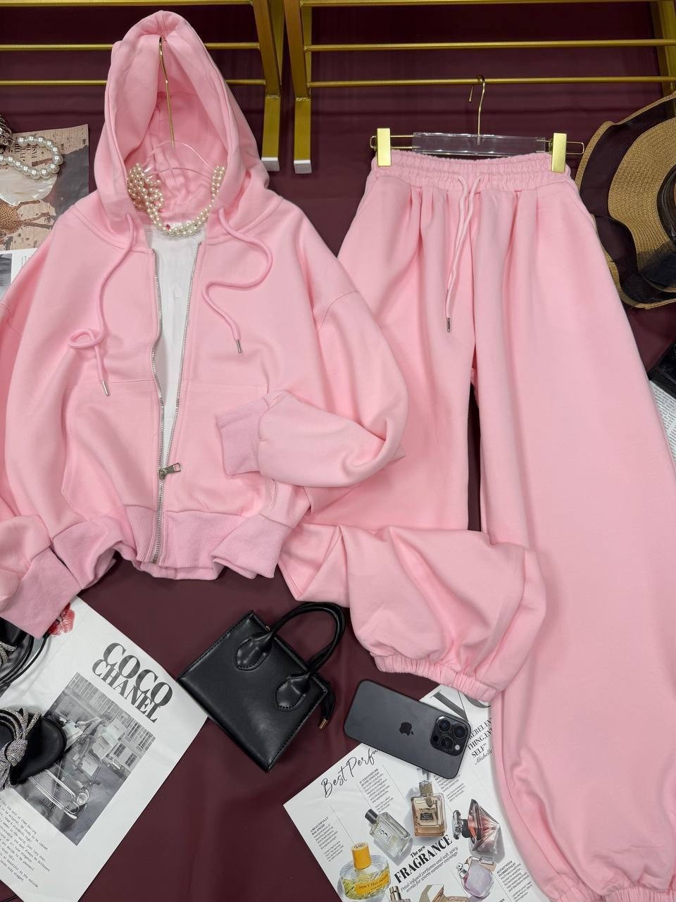 костюм спортивный со штанами палаццо и зип худи micca 362777071,костюм спортивный на молнии оверсайз вероника,костюм спортивный на молнии оверсайз вероника цвет светло-розовый,спортивный костюм женски