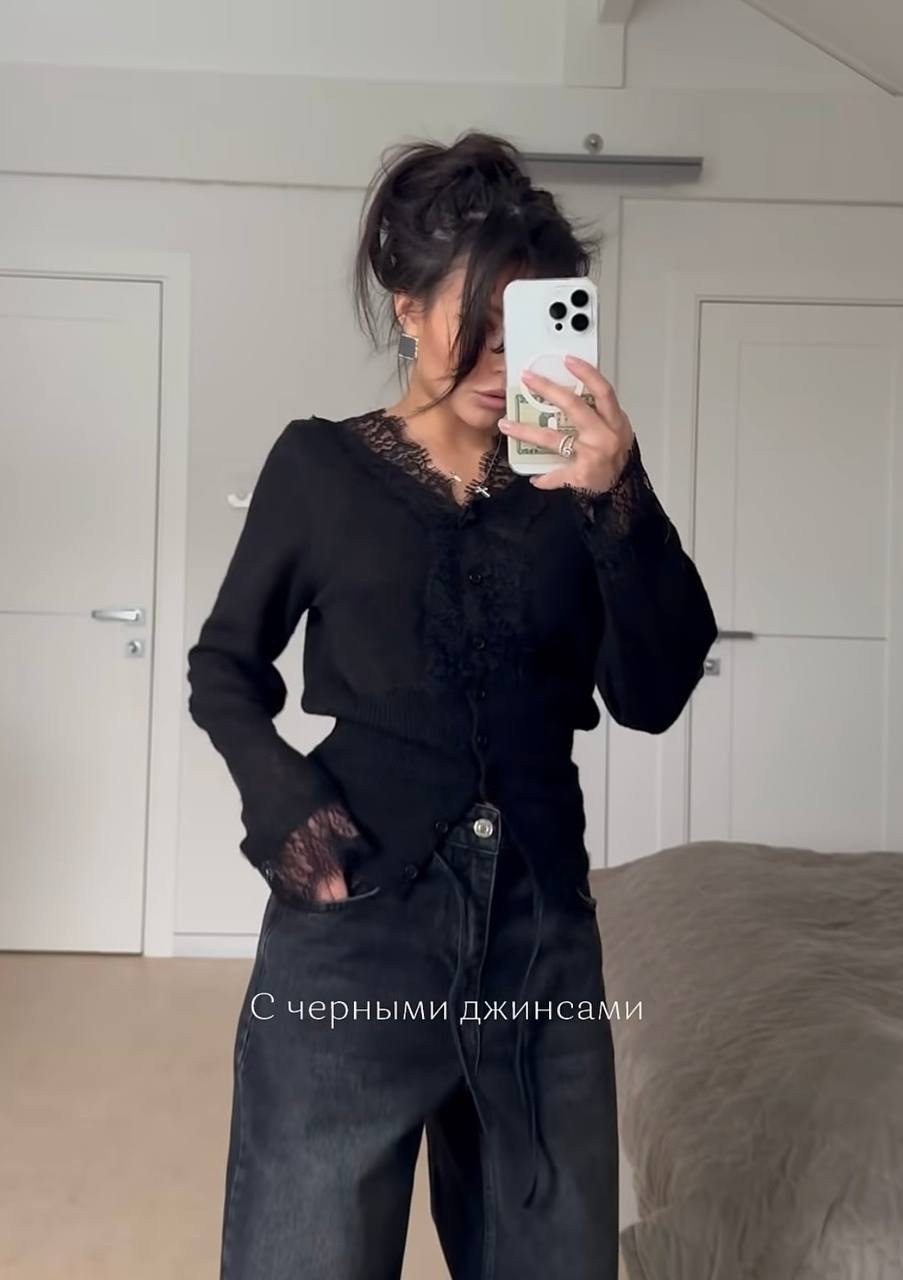 кардиган с кружевом,вязаный свитер,кардиган,шикарная одежда,кружево под свитер