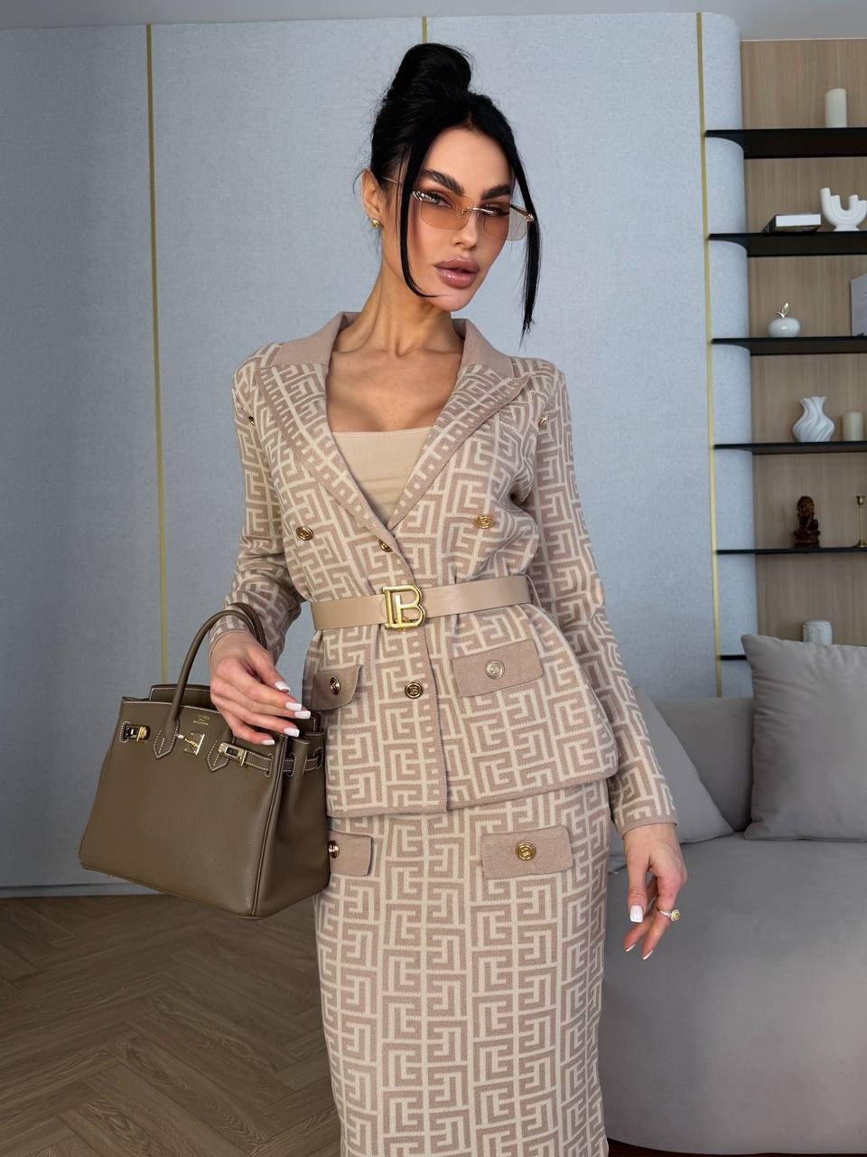 твидовый костюм с юбкой ray&moon2,твидовый костюм,костюм с юбкой миди,костюм из белого твида с юбкой миди,твидовый костюм с юбкой в стиле шанель