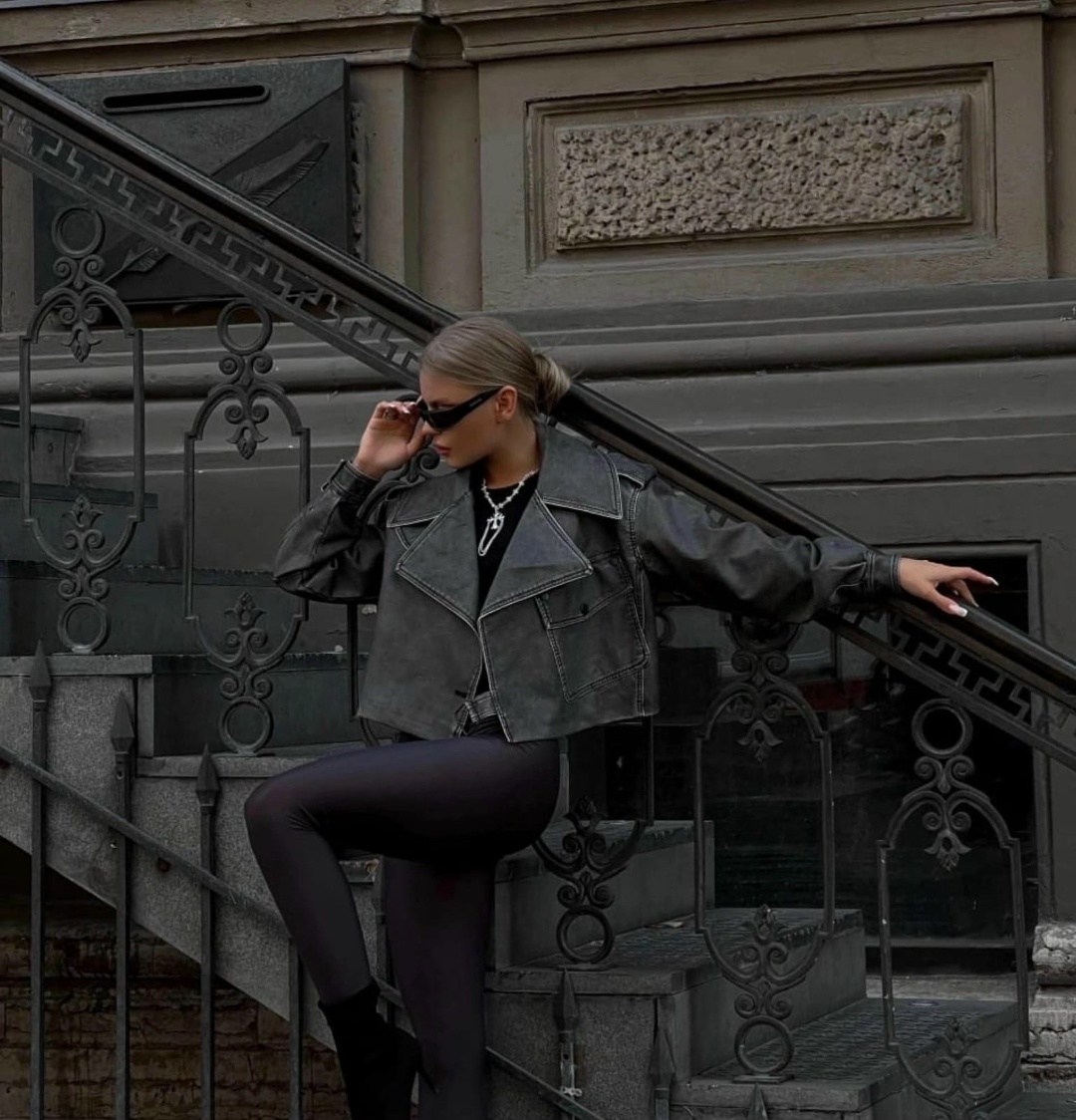 женская кожаная куртка косуха оверсайз,куртка косуха,кожаная куртка,косуха оверсайз демисезонная pa&bn fashion,куртка косуха оверсайз