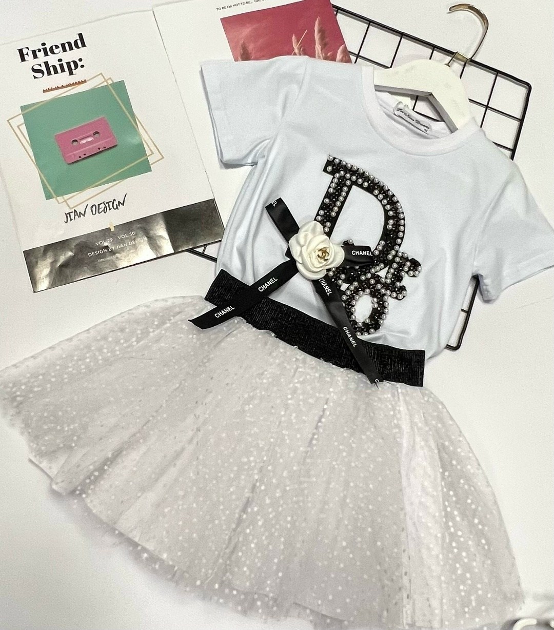 платье для девочки в стиле шанель,платье для девочек,наряды для девочек,комплект одежды для девочек,платье в стиле шанель