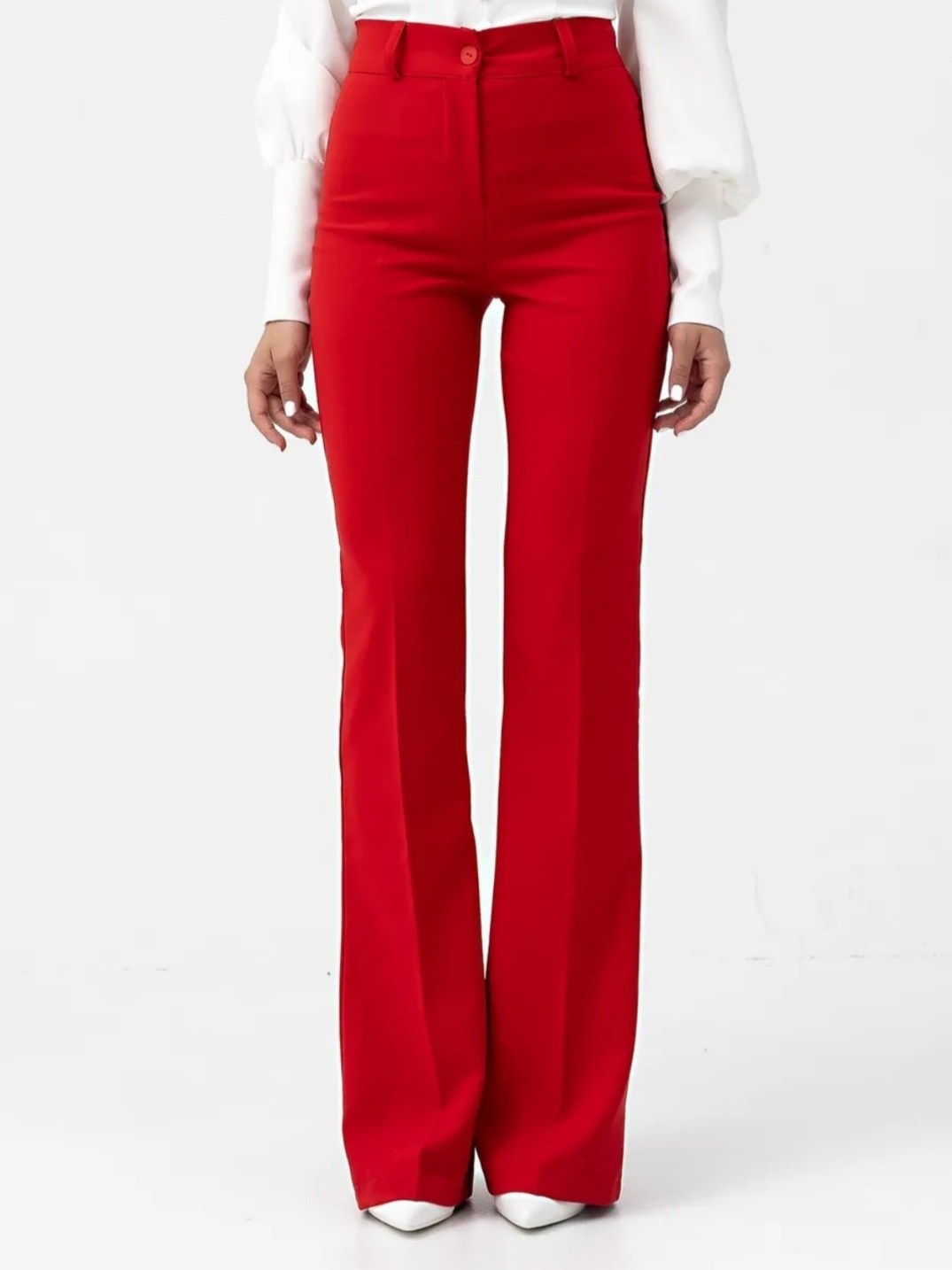 брюки клеш женские,брюки клеш,классические брюки клеш,брюки клеш от колена,красные брюки